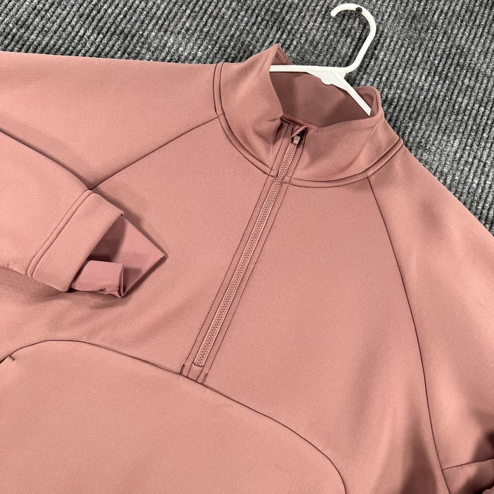 Nike Prima 1/2 Zip Training Top Womens Large Pink Long Sleeve Cropped Long Slv